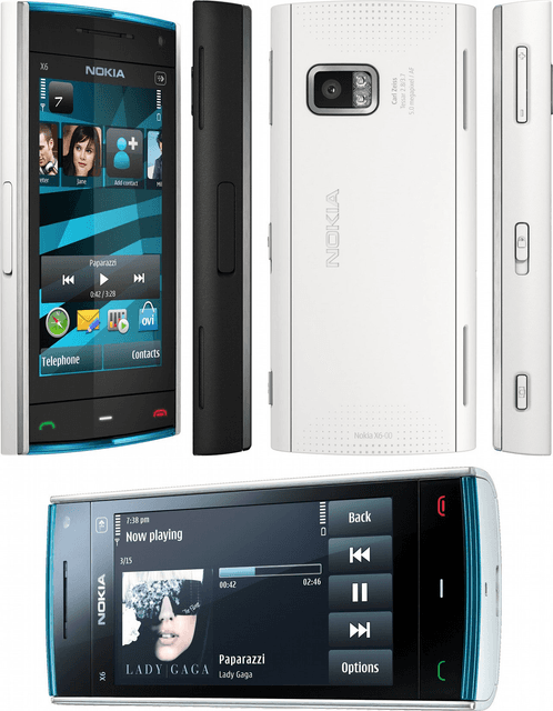 Nokia X6, prikaz naprave.